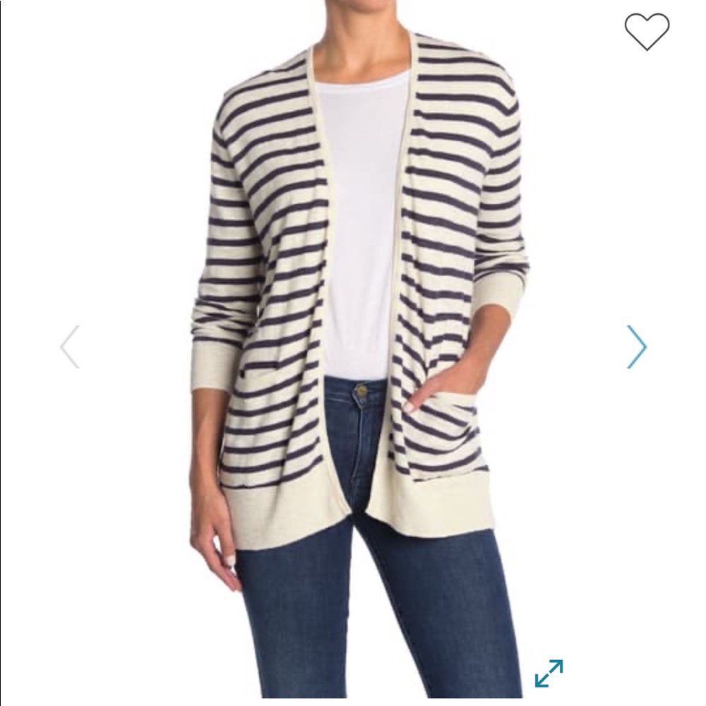 NWOT Madewell Stripped Lightweight Pocket Cardigan